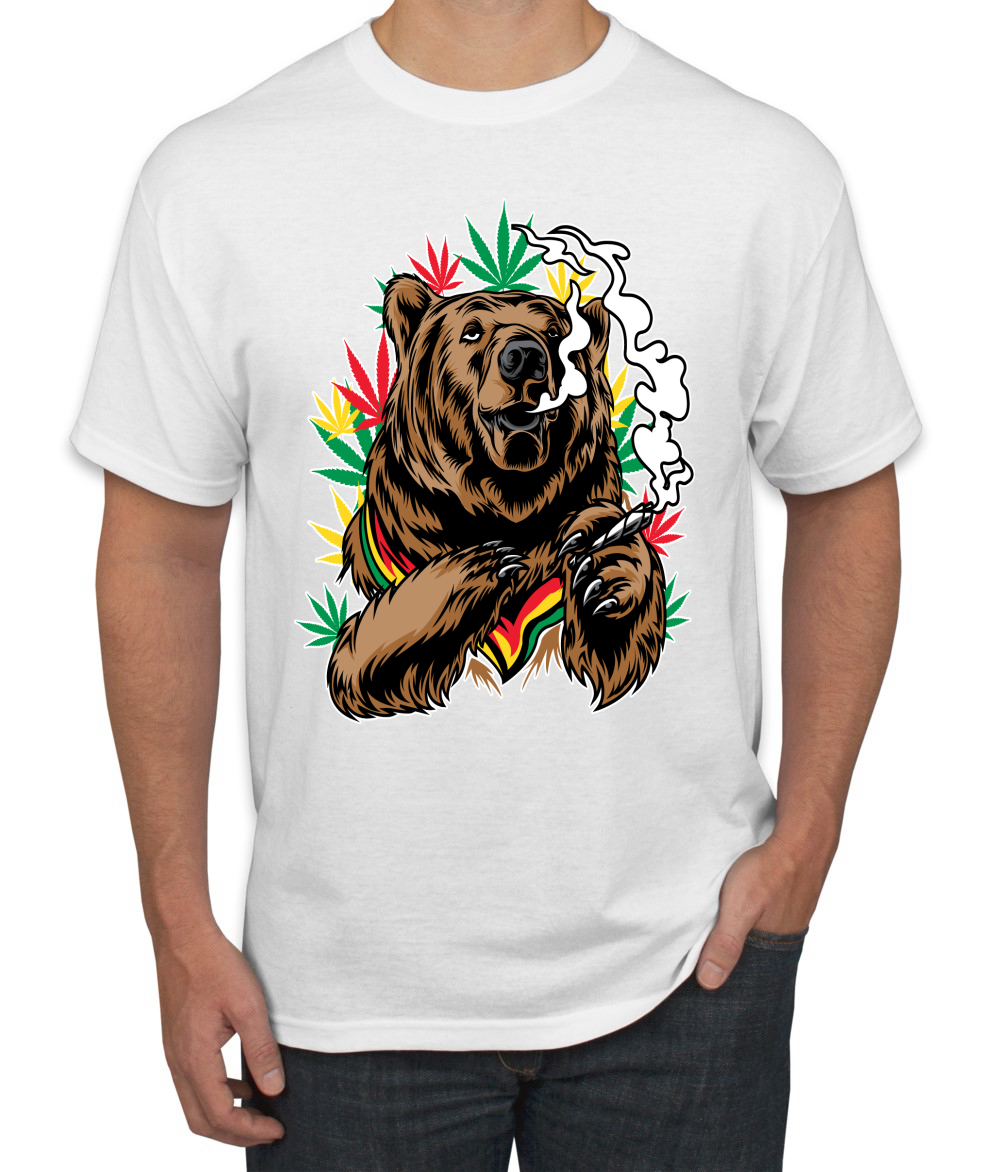 Camiseta gráfica para hombre Bear Rasta colores fumar marihuana hierba - Imagen 26 de 26