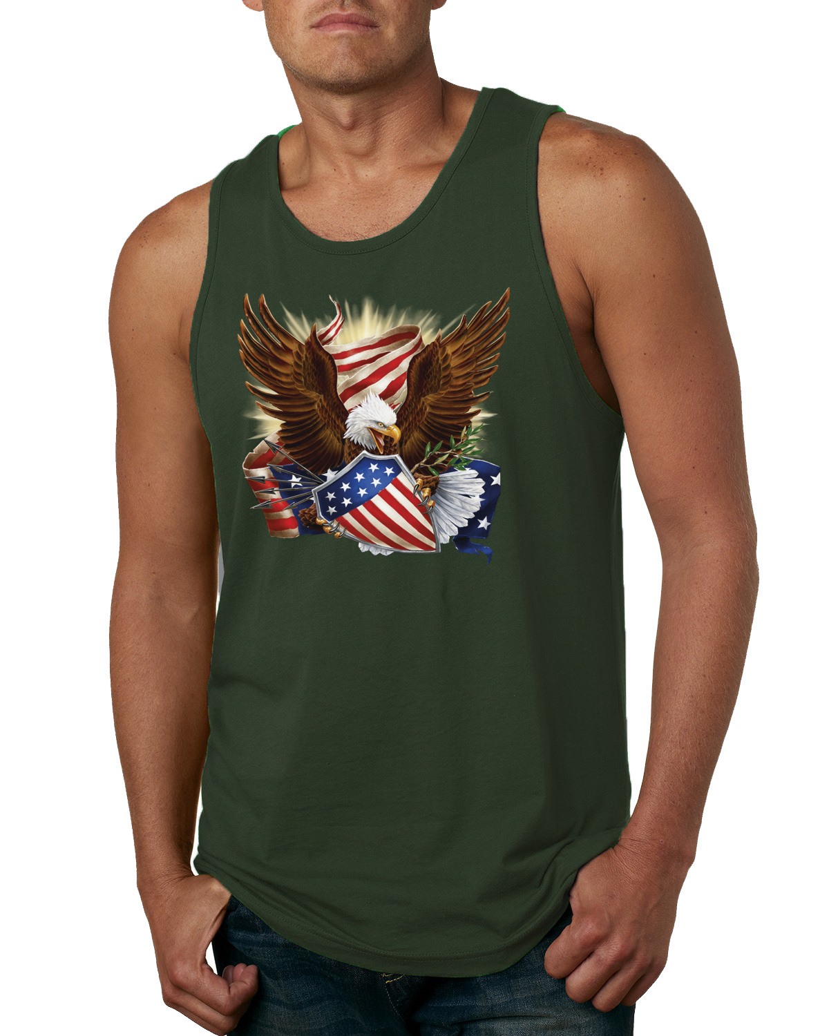 Eagle US Flag USA Pride American Pride Men Graphic Tank Top - Picture 4 of 9