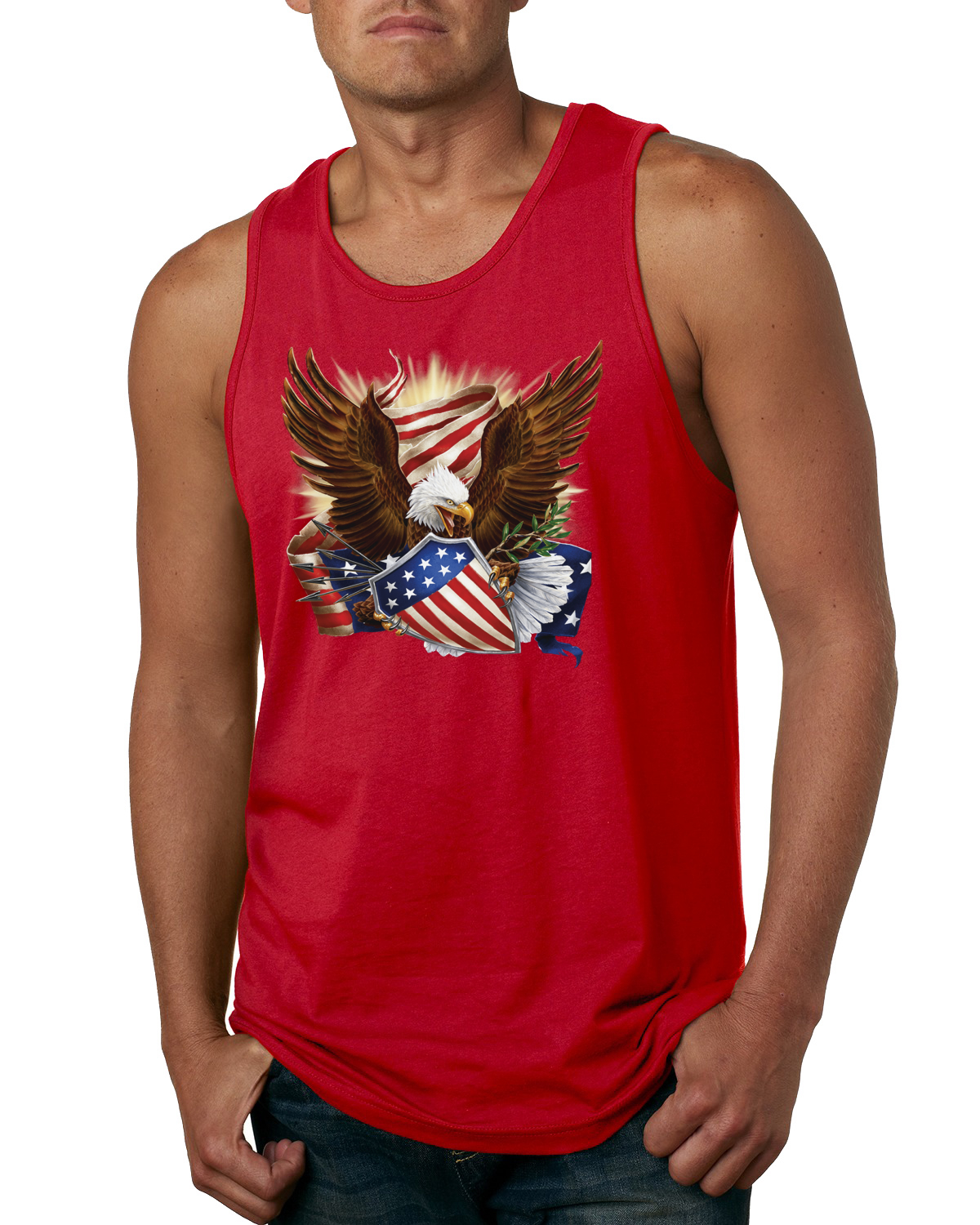 Eagle US Flag USA Pride American Pride Men Graphic Tank Top - Picture 7 of 9