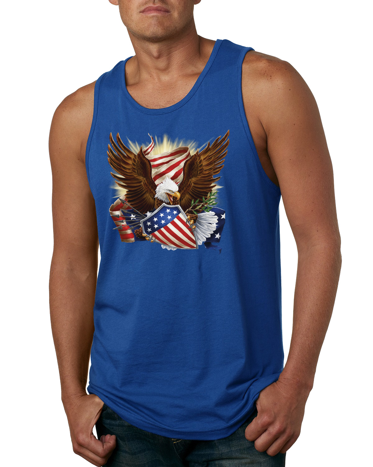 Eagle US Flag USA Pride American Pride Men Graphic Tank Top - Picture 8 of 9