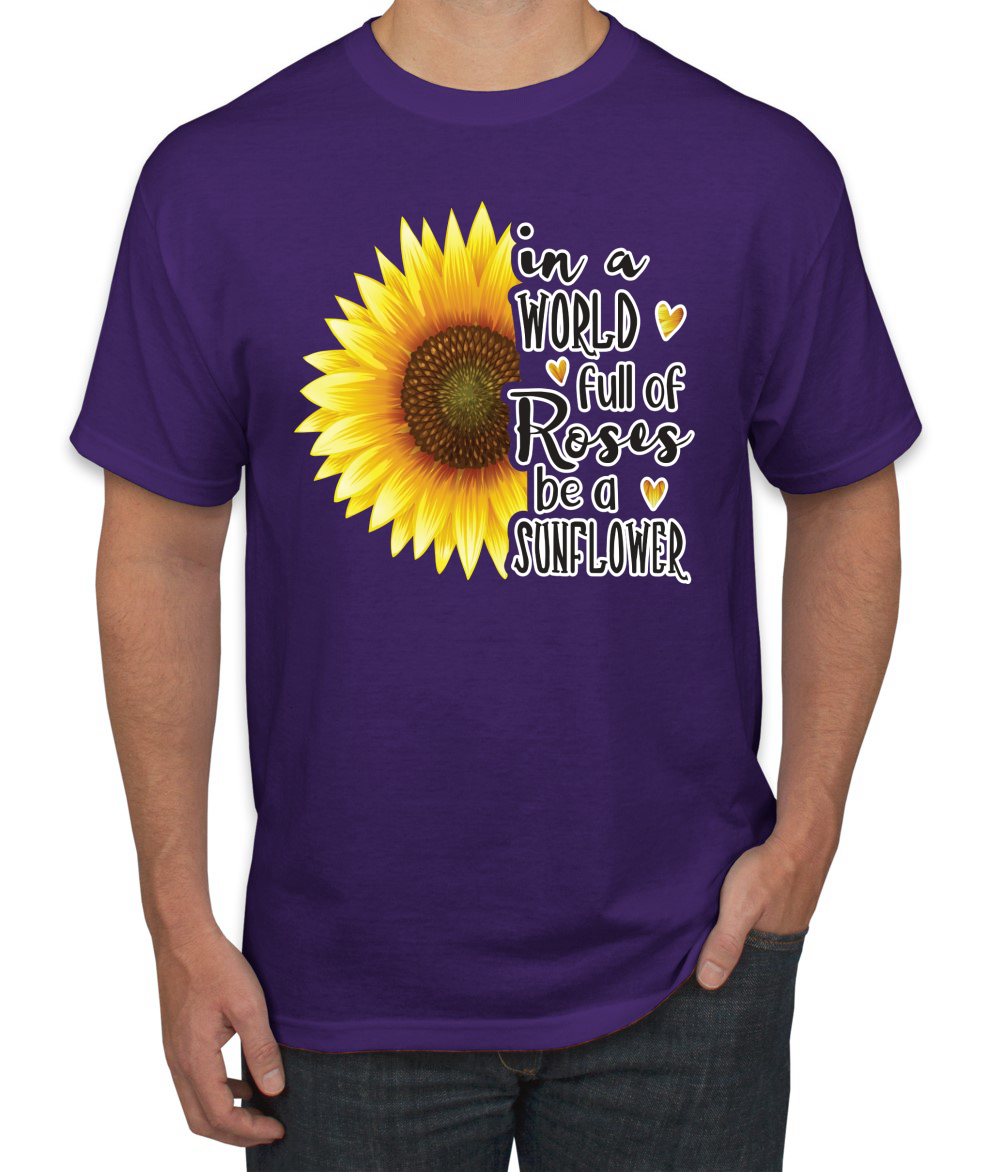 Camiseta gráfica para hombre In A World Full Of Roses Be A Sunflower cultura pop - Imagen 19 de 26