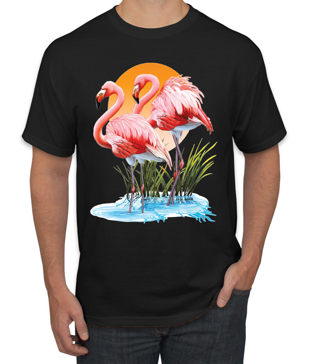 Flamingo Love Print Animals Men Graphic Tshirt