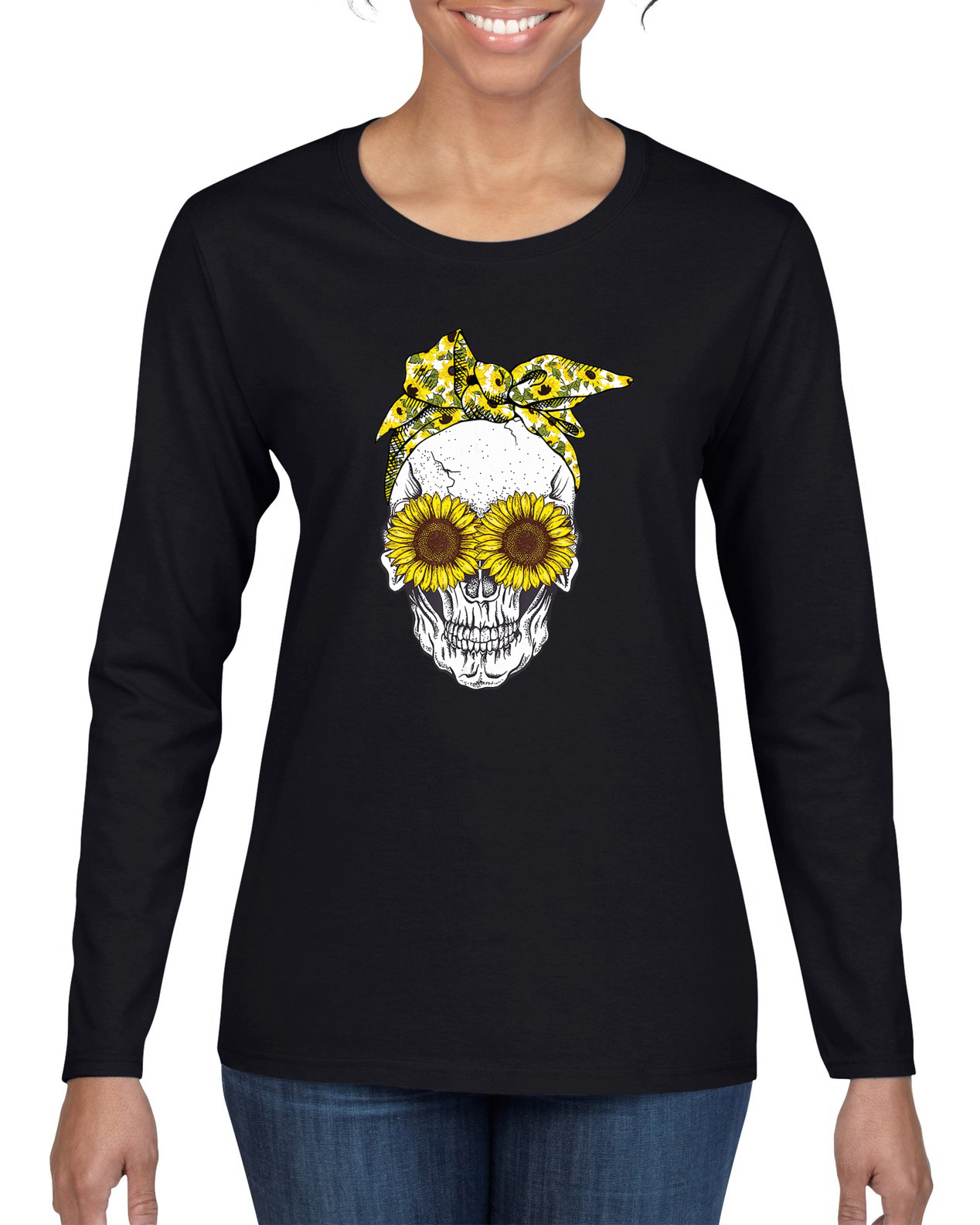 Skull Sunflower Skeleton Bandana 