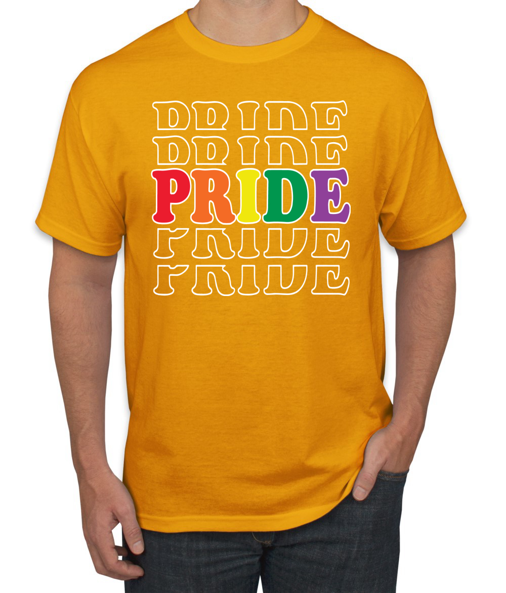 Camiseta gráfica Rainbow LGBTQ Orgullo Gay repetido LGBT Orgullo para hombres - Imagen 7 de 26