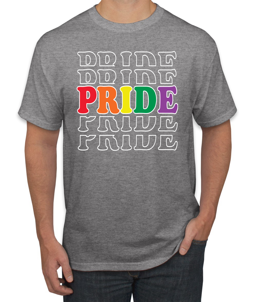 Camiseta gráfica Rainbow LGBTQ Orgullo Gay repetido LGBT Orgullo para hombres - Imagen 9 de 26