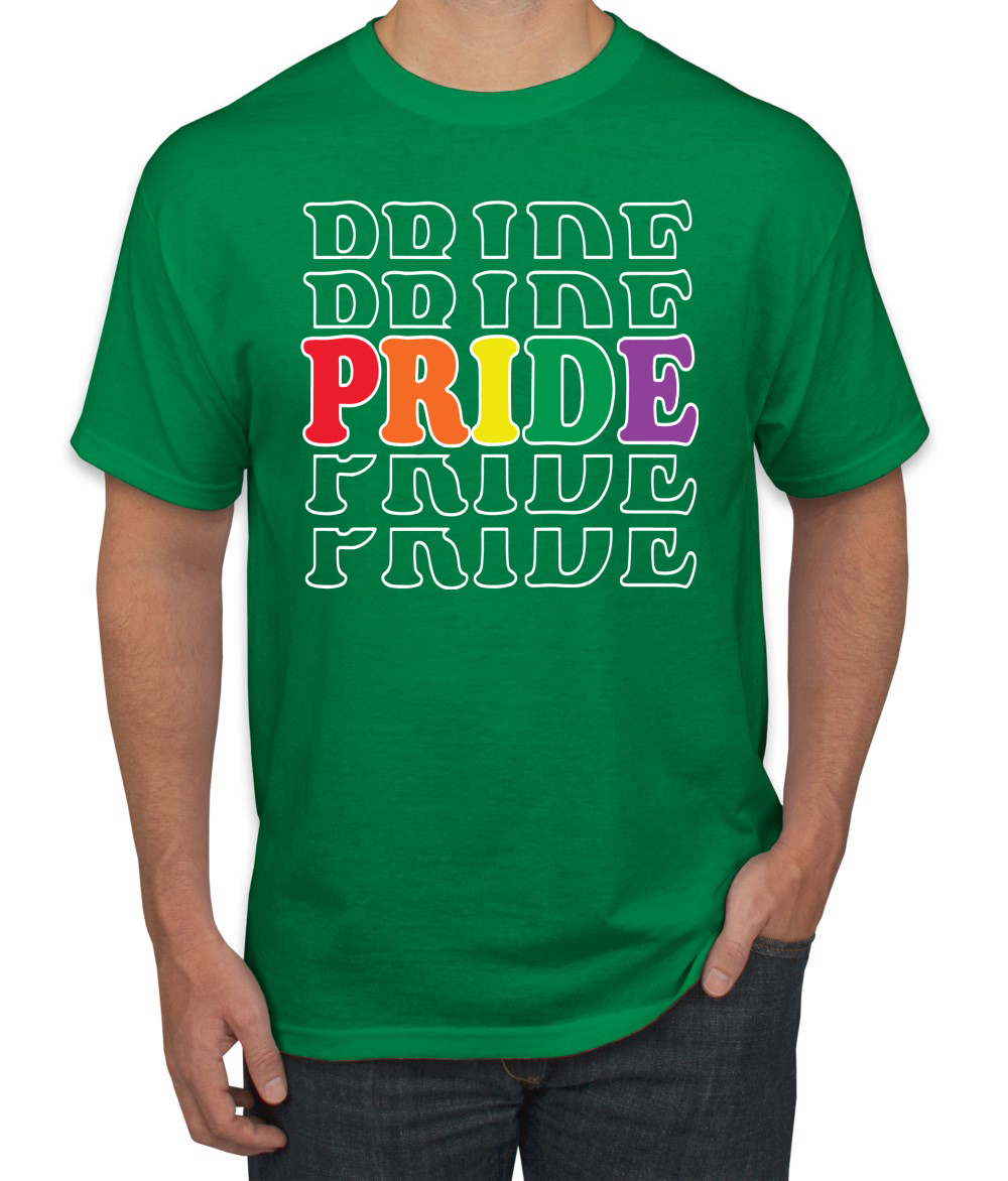 Camiseta gráfica Rainbow LGBTQ Orgullo Gay repetido LGBT Orgullo para hombres - Imagen 10 de 26