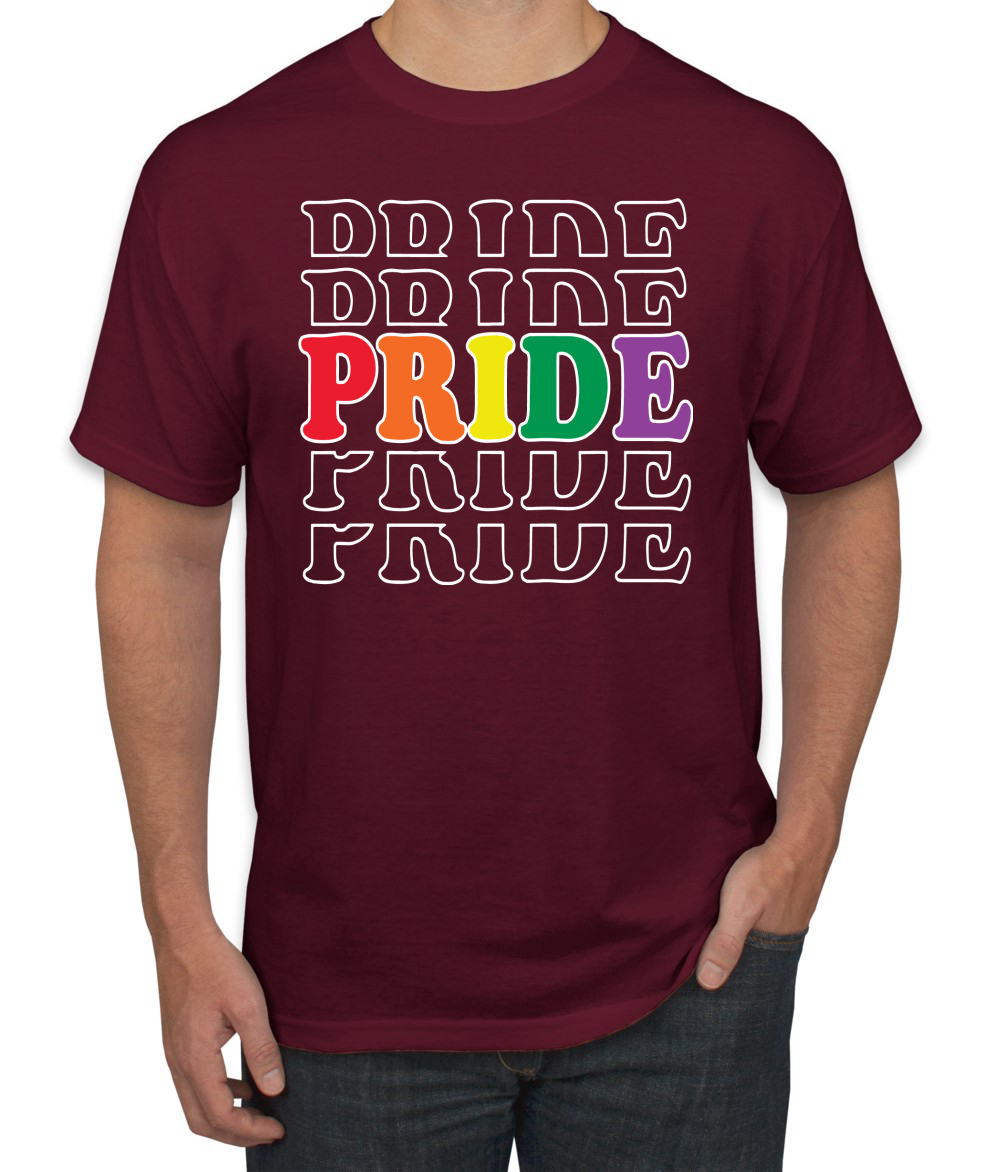 Camiseta gráfica Rainbow LGBTQ Orgullo Gay repetido LGBT Orgullo para hombres - Imagen 14 de 26