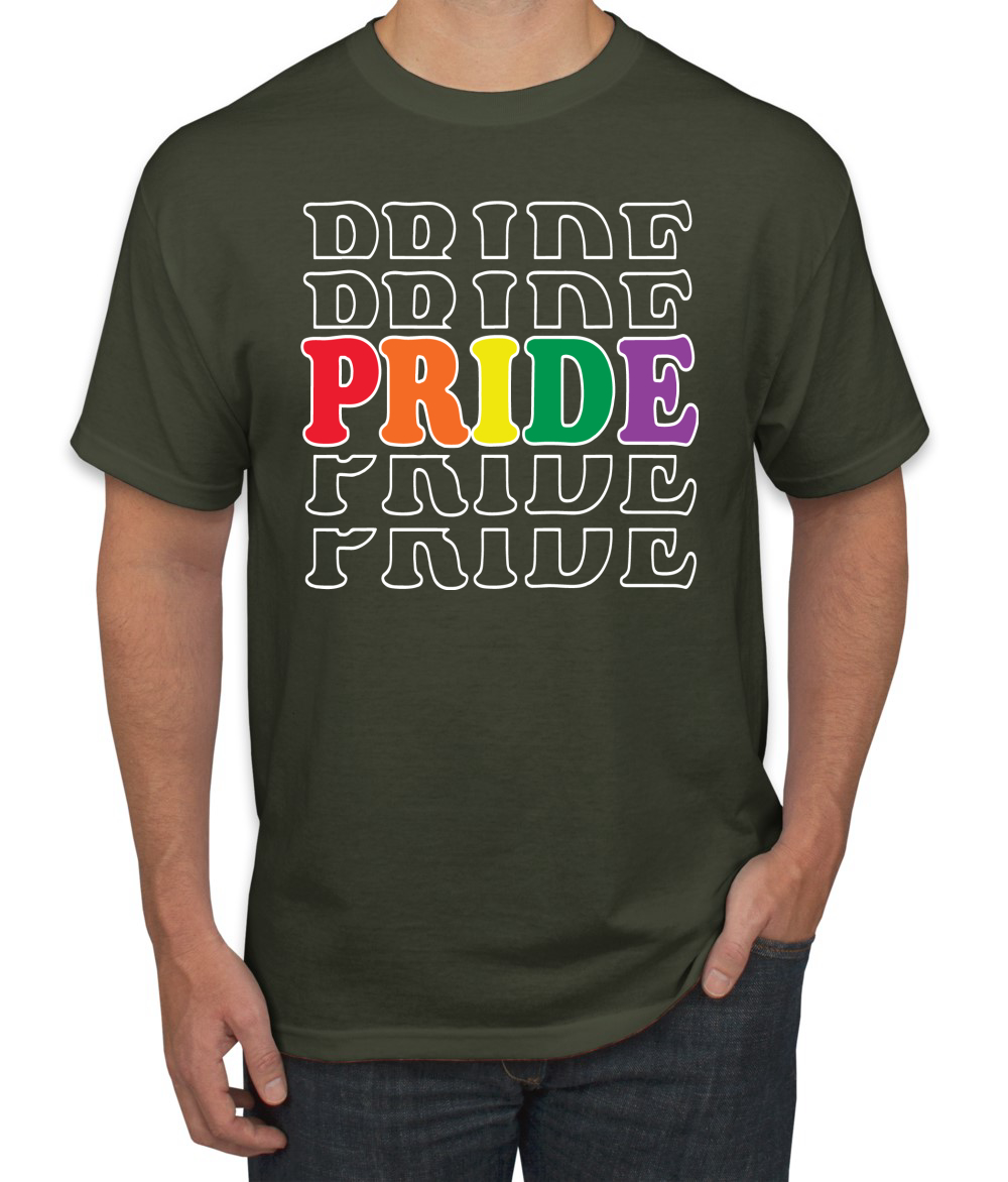 Camiseta gráfica Rainbow LGBTQ Orgullo Gay repetido LGBT Orgullo para hombres - Imagen 15 de 26