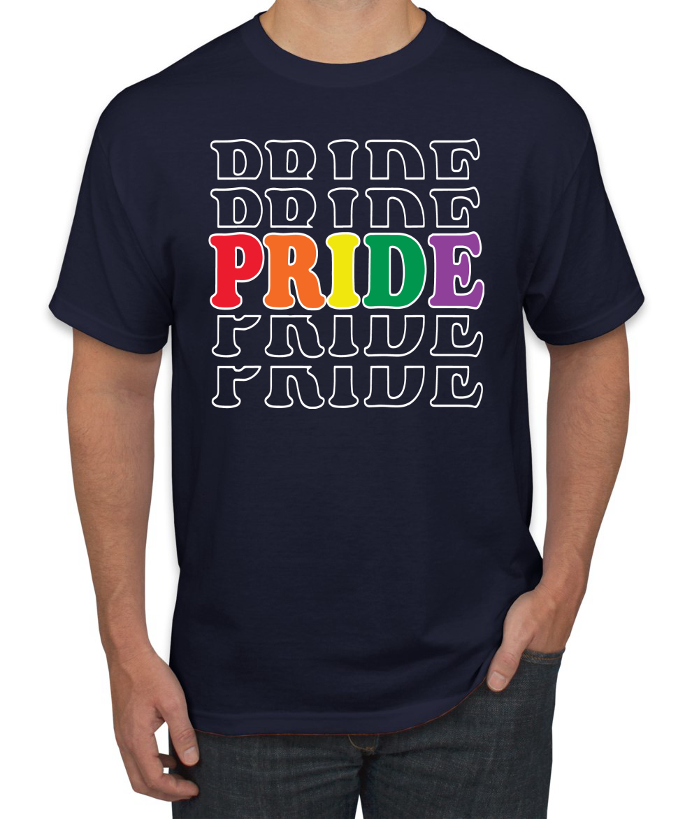 Camiseta gráfica Rainbow LGBTQ Orgullo Gay repetido LGBT Orgullo para hombres - Imagen 16 de 26