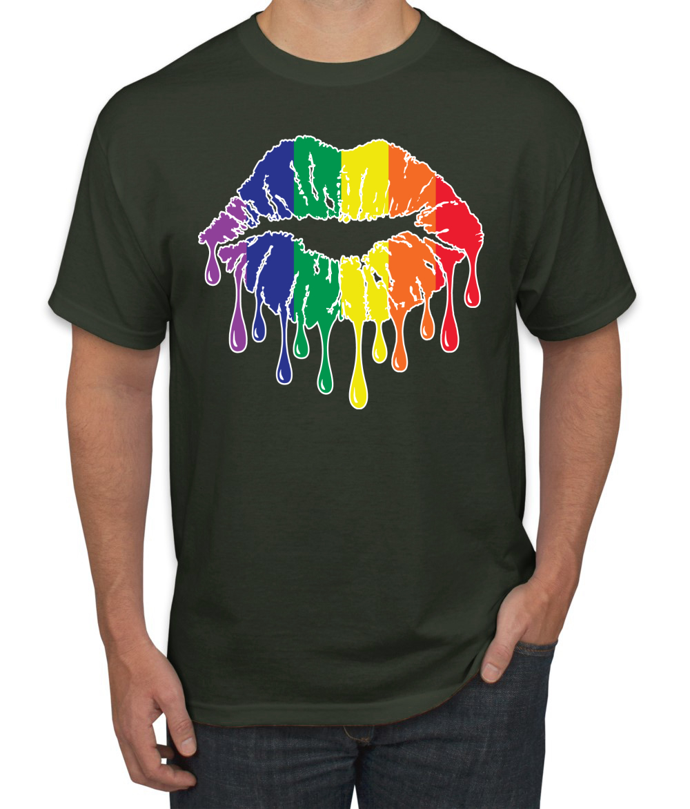 Maglietta grafica uomo Rainbow LGBTQ Gay Pride labbra gocciolanti LGBT Pride - Foto 5 di 26
