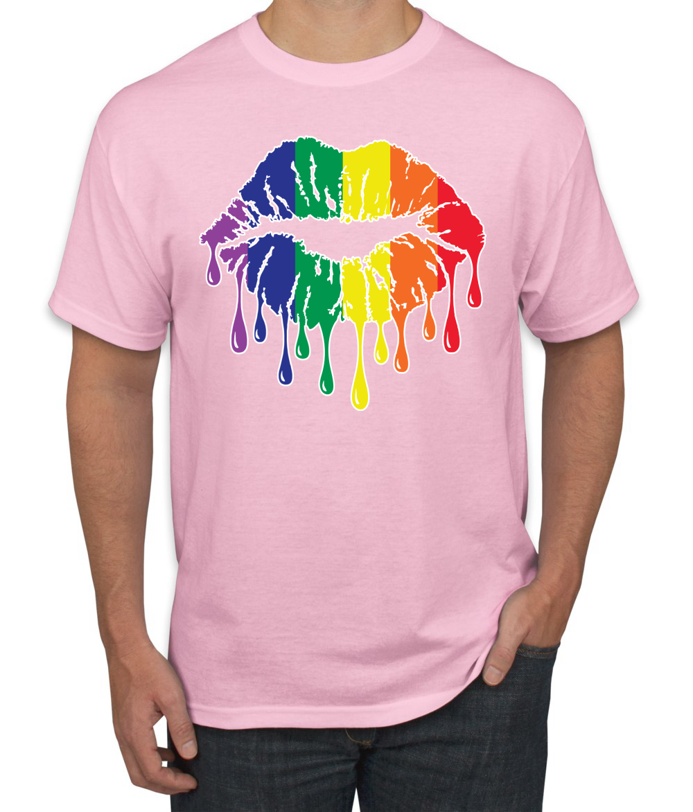 Maglietta grafica uomo Rainbow LGBTQ Gay Pride labbra gocciolanti LGBT Pride - Foto 12 di 26