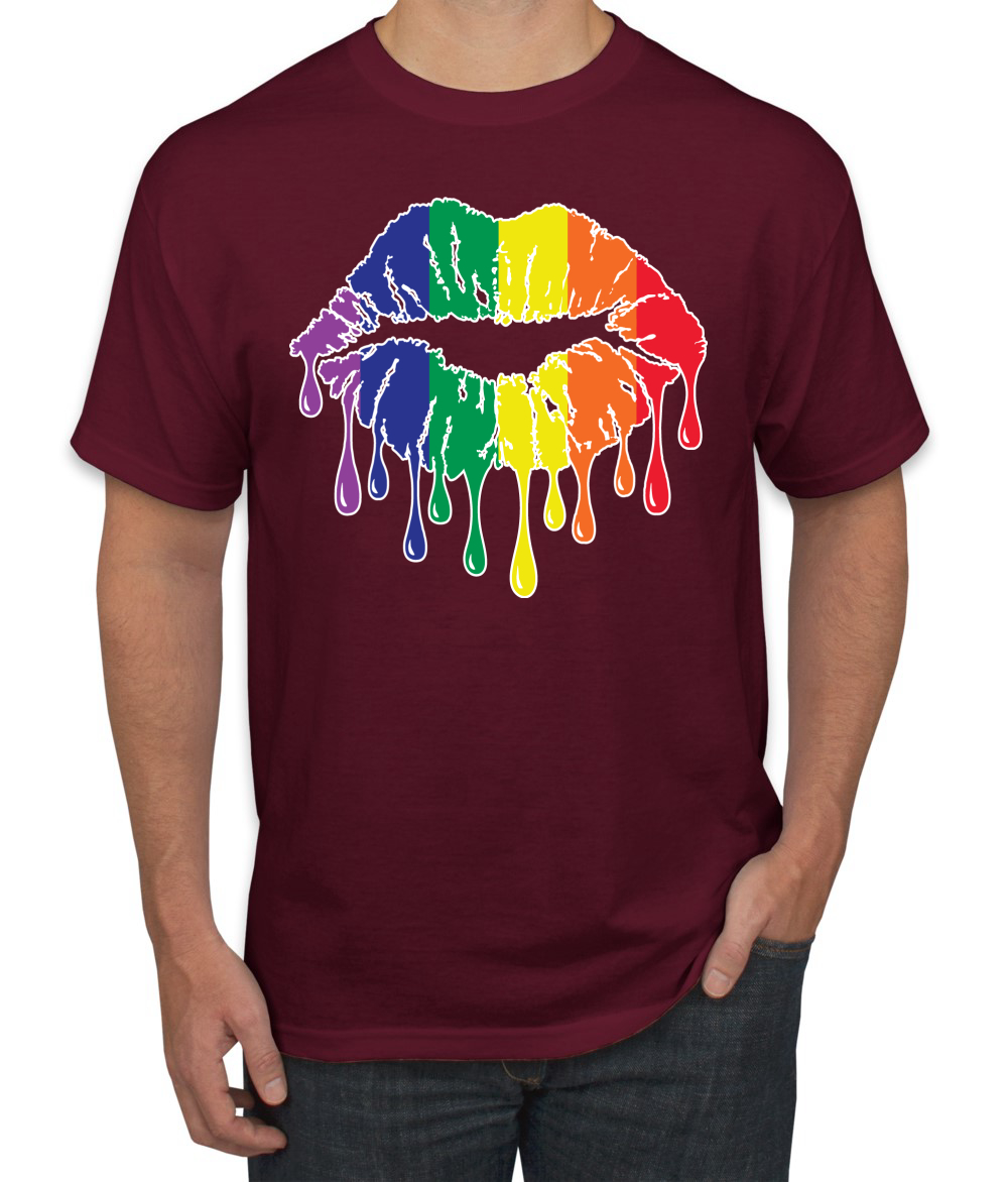 Maglietta grafica uomo Rainbow LGBTQ Gay Pride labbra gocciolanti LGBT Pride - Foto 14 di 26