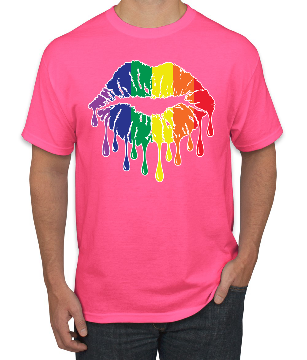 Maglietta grafica uomo Rainbow LGBTQ Gay Pride labbra gocciolanti LGBT Pride - Foto 17 di 26