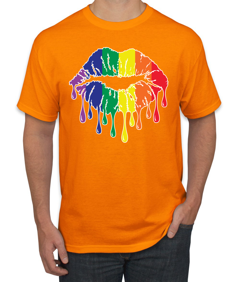 Maglietta grafica uomo Rainbow LGBTQ Gay Pride labbra gocciolanti LGBT Pride - Foto 18 di 26