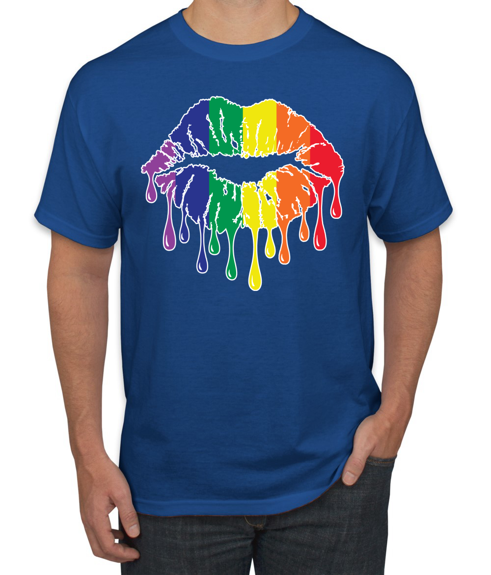 Maglietta grafica uomo Rainbow LGBTQ Gay Pride labbra gocciolanti LGBT Pride - Foto 21 di 26