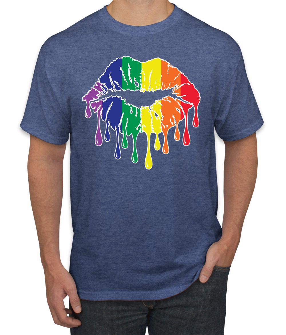 Maglietta grafica uomo Rainbow LGBTQ Gay Pride labbra gocciolanti LGBT Pride - Foto 23 di 26