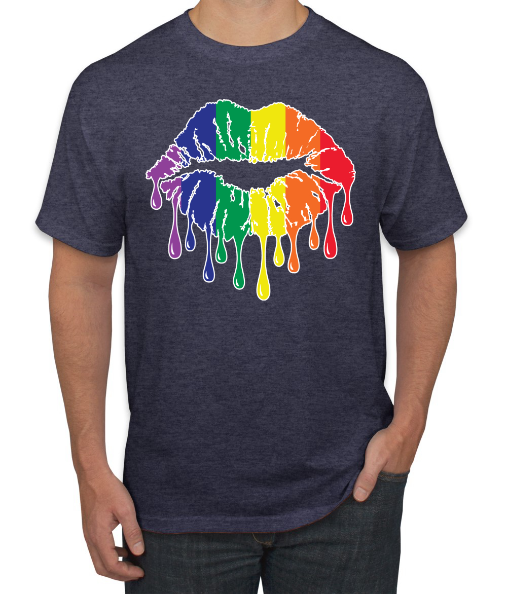 Maglietta grafica uomo Rainbow LGBTQ Gay Pride labbra gocciolanti LGBT Pride - Foto 24 di 26