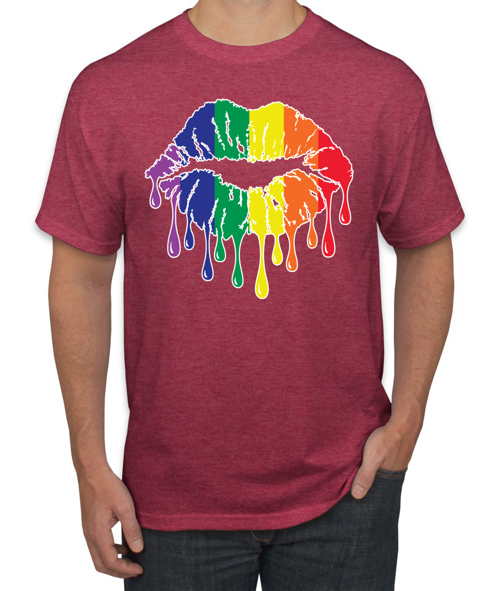 Maglietta grafica uomo Rainbow LGBTQ Gay Pride labbra gocciolanti LGBT Pride - Foto 25 di 26