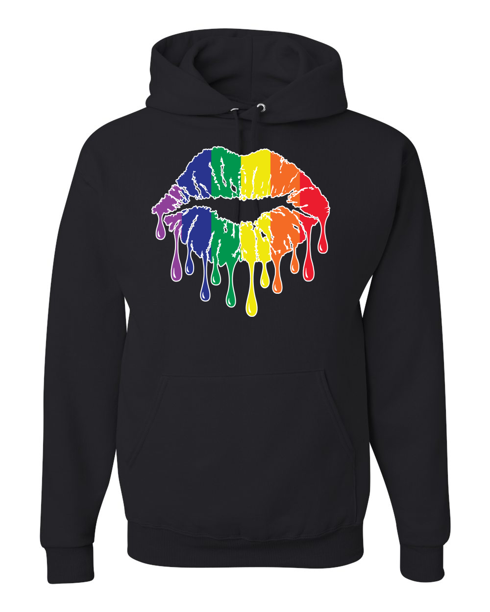 RAINBOW LGBTQ GAY Pride Dripping Lips LGBT Pride Unisex Hoodie ...