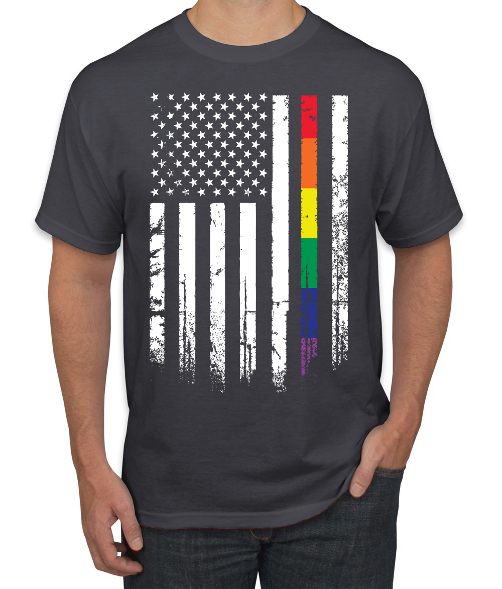 Camiseta gráfica para hombre LGBT del Orgullo Gay de EE. UU. arco iris bandera estadounidense - Imagen 4 de 25