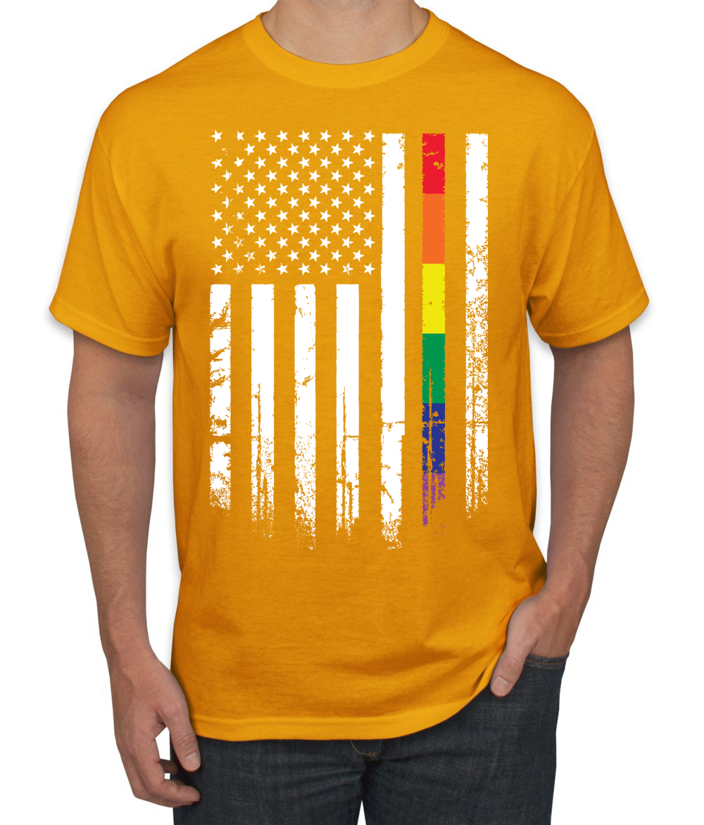 Camiseta gráfica para hombre LGBT del Orgullo Gay de EE. UU. arco iris bandera estadounidense - Imagen 7 de 25