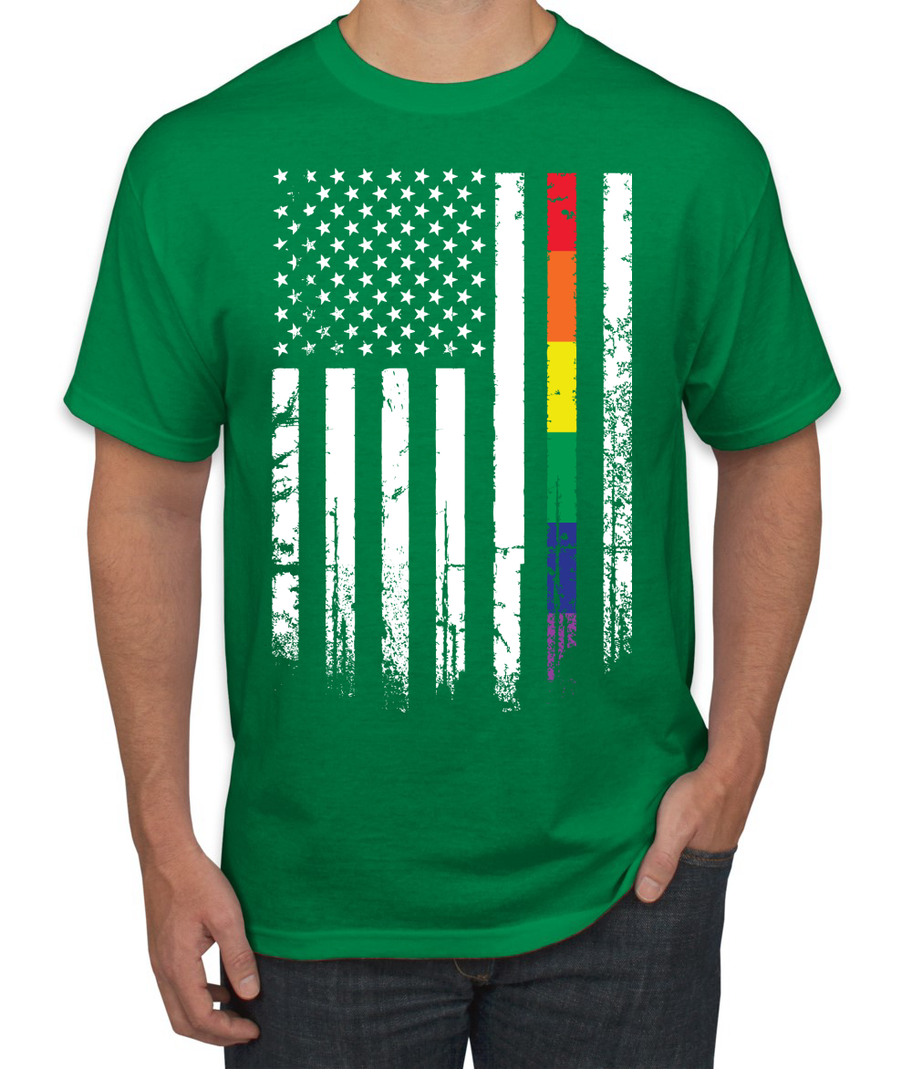 Camiseta gráfica para hombre LGBT del Orgullo Gay de EE. UU. arco iris bandera estadounidense - Imagen 10 de 25