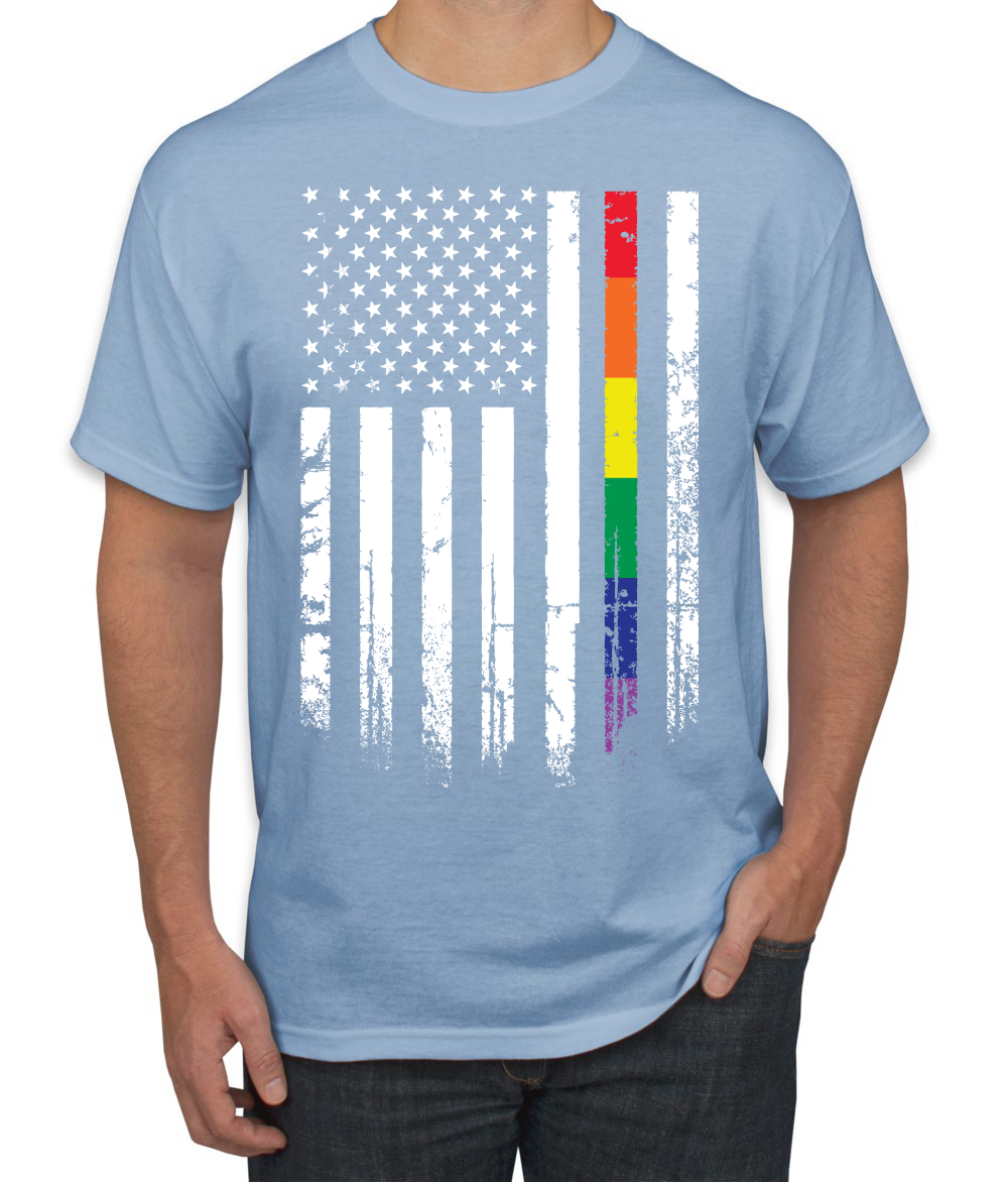 Camiseta gráfica para hombre LGBT del Orgullo Gay de EE. UU. arco iris bandera estadounidense - Imagen 11 de 25