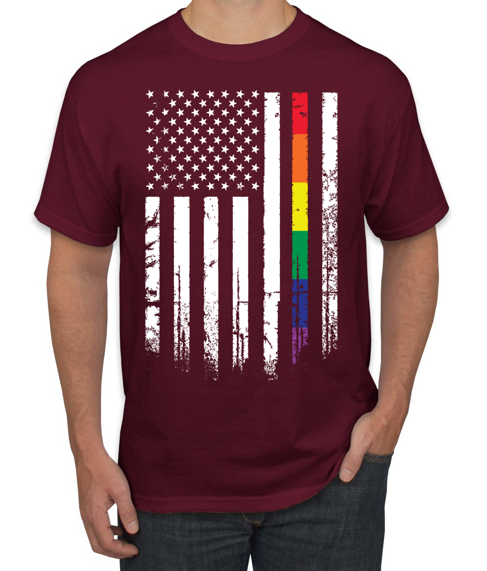 Camiseta gráfica para hombre LGBT del Orgullo Gay de EE. UU. arco iris bandera estadounidense - Imagen 14 de 25