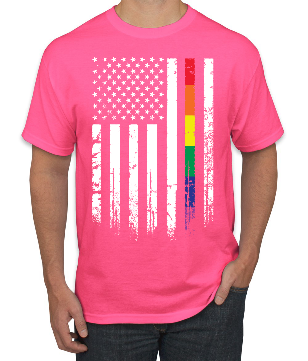 Camiseta gráfica para hombre LGBT del Orgullo Gay de EE. UU. arco iris bandera estadounidense - Imagen 17 de 25