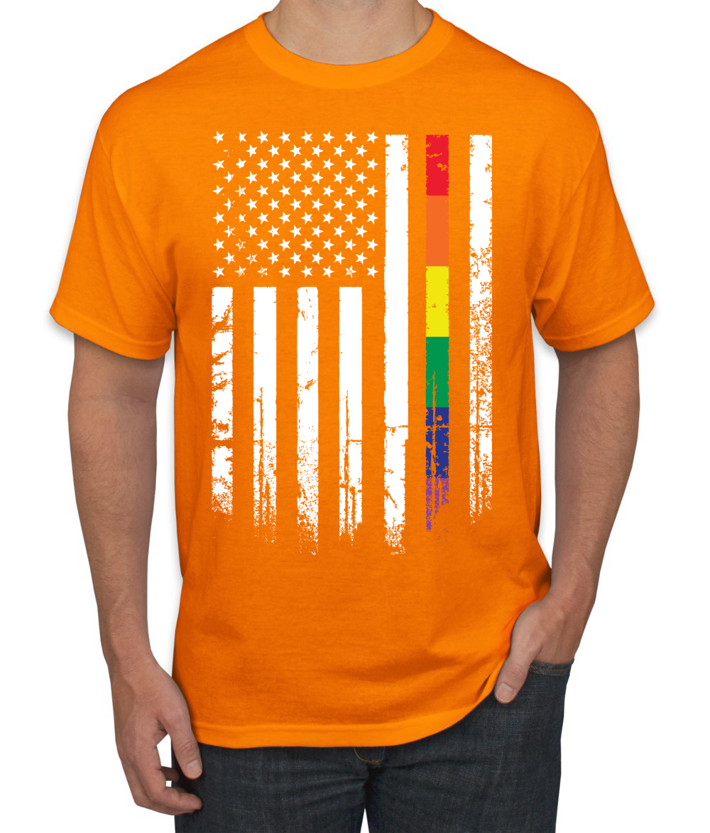 Camiseta gráfica para hombre LGBT del Orgullo Gay de EE. UU. arco iris bandera estadounidense - Imagen 18 de 25