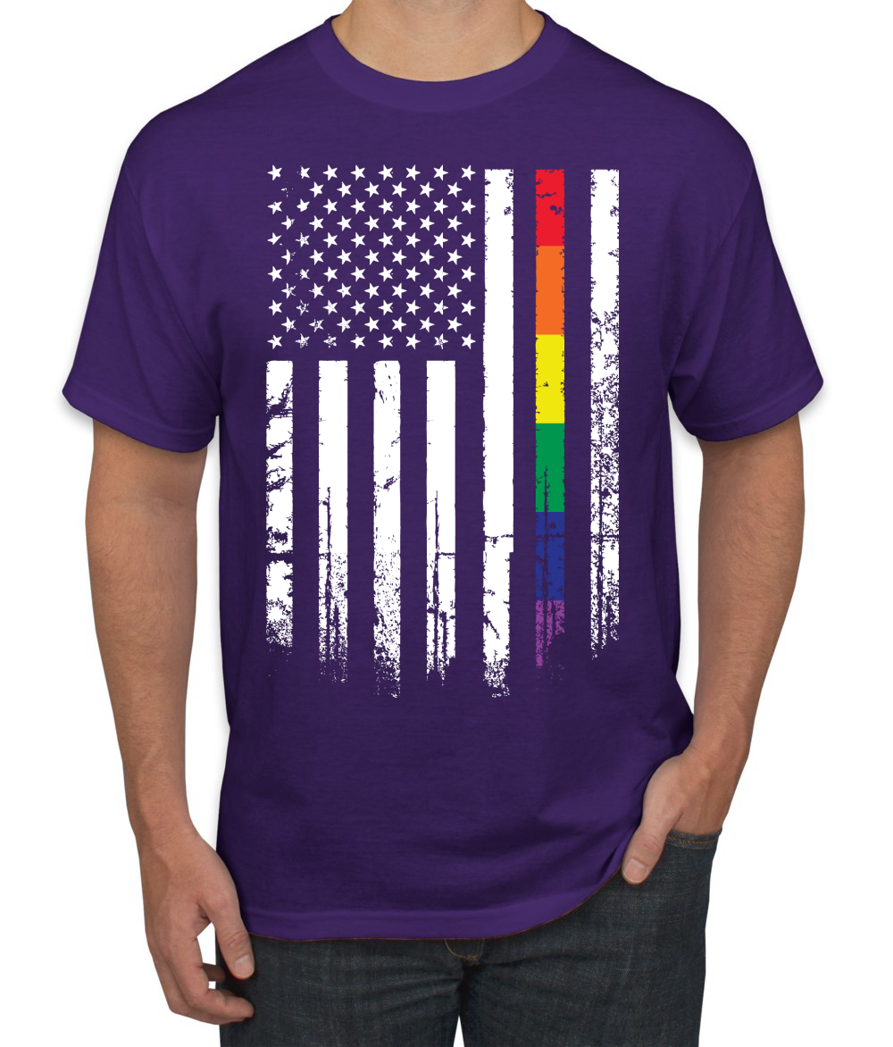 Camiseta gráfica para hombre LGBT del Orgullo Gay de EE. UU. arco iris bandera estadounidense - Imagen 19 de 25