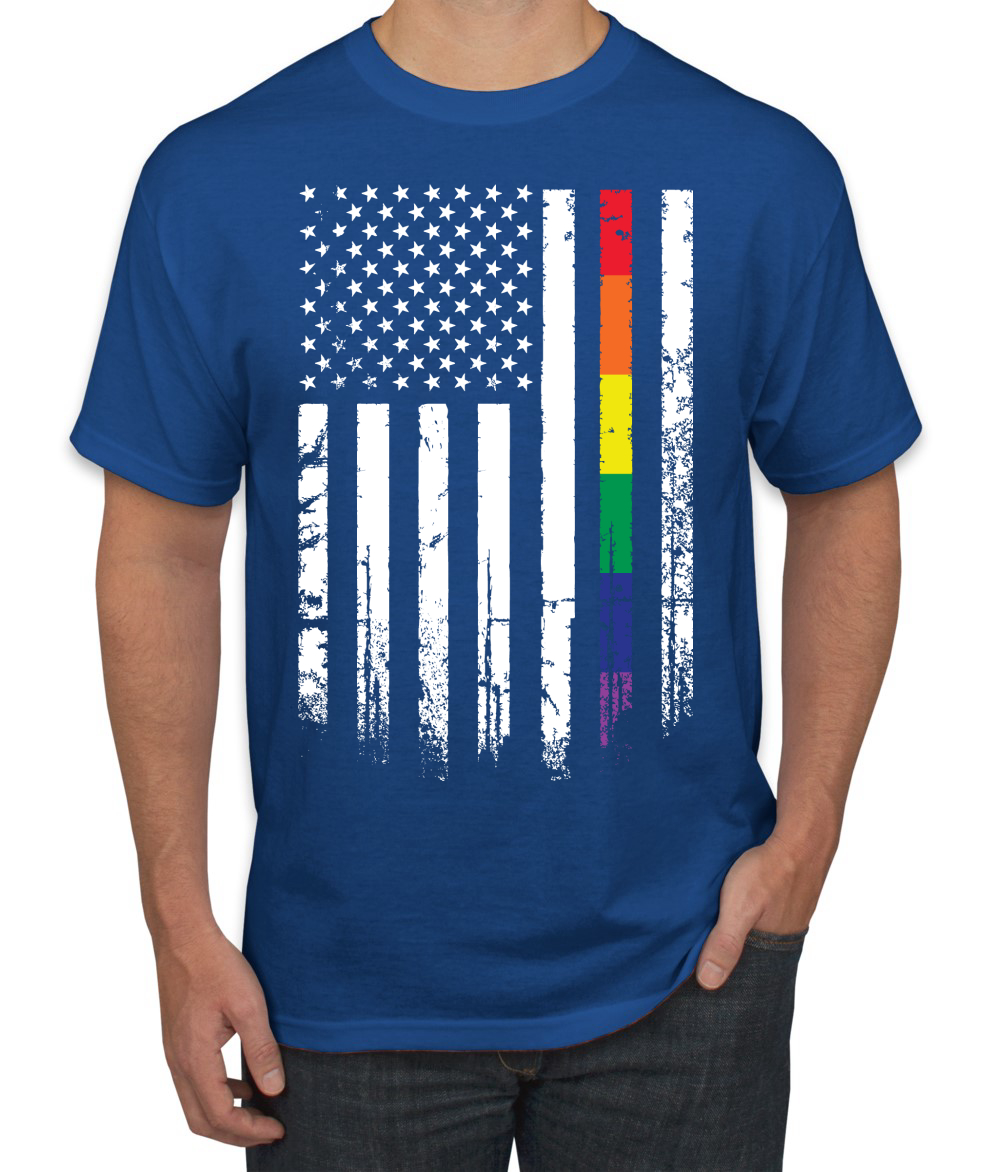 Camiseta gráfica para hombre LGBT del Orgullo Gay de EE. UU. arco iris bandera estadounidense - Imagen 21 de 25