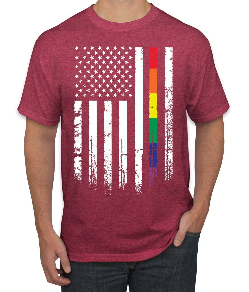 Camiseta gráfica para hombre LGBT del Orgullo Gay de EE. UU. arco iris bandera estadounidense - Imagen 25 de 25