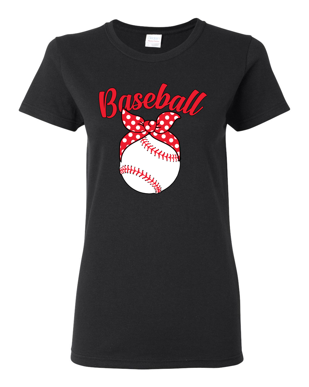 Cute Baseball Mom Ribbon Gift Women Graphic Shirt - Picture 3 of 10