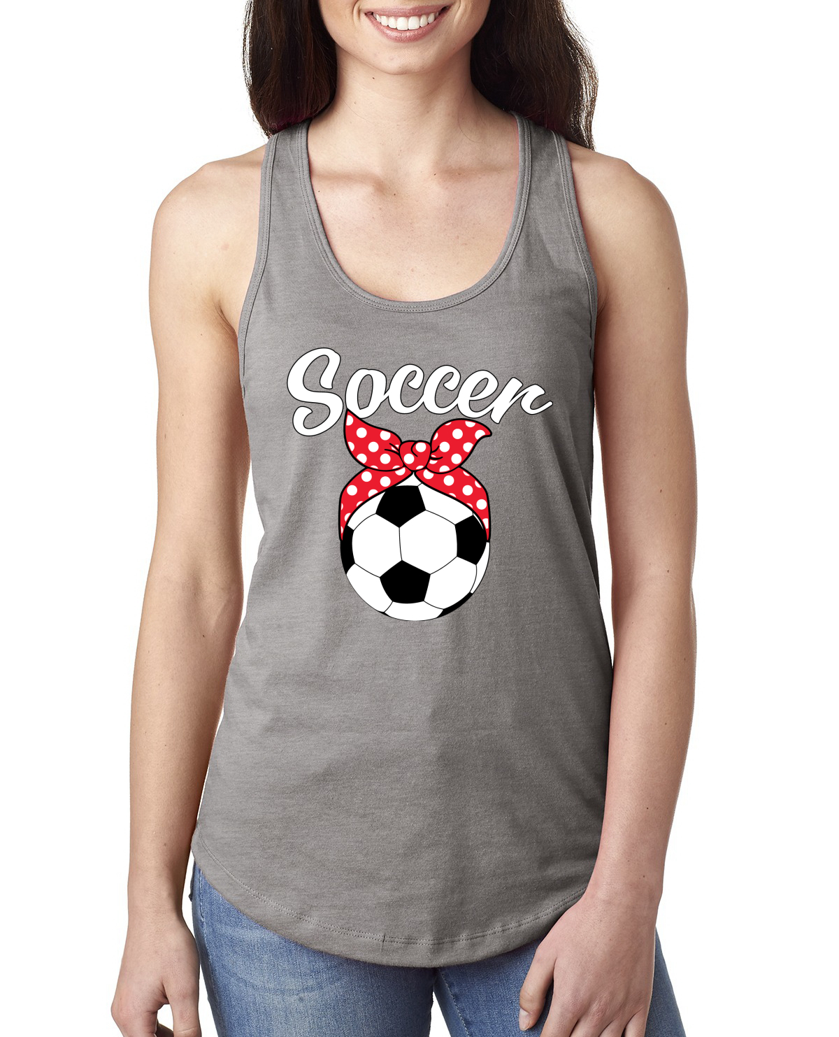 Linda cinta de fútbol mamá pelota de fútbol regalo deportes damas corredor camiseta sin mangas - Imagen 4 de 10
