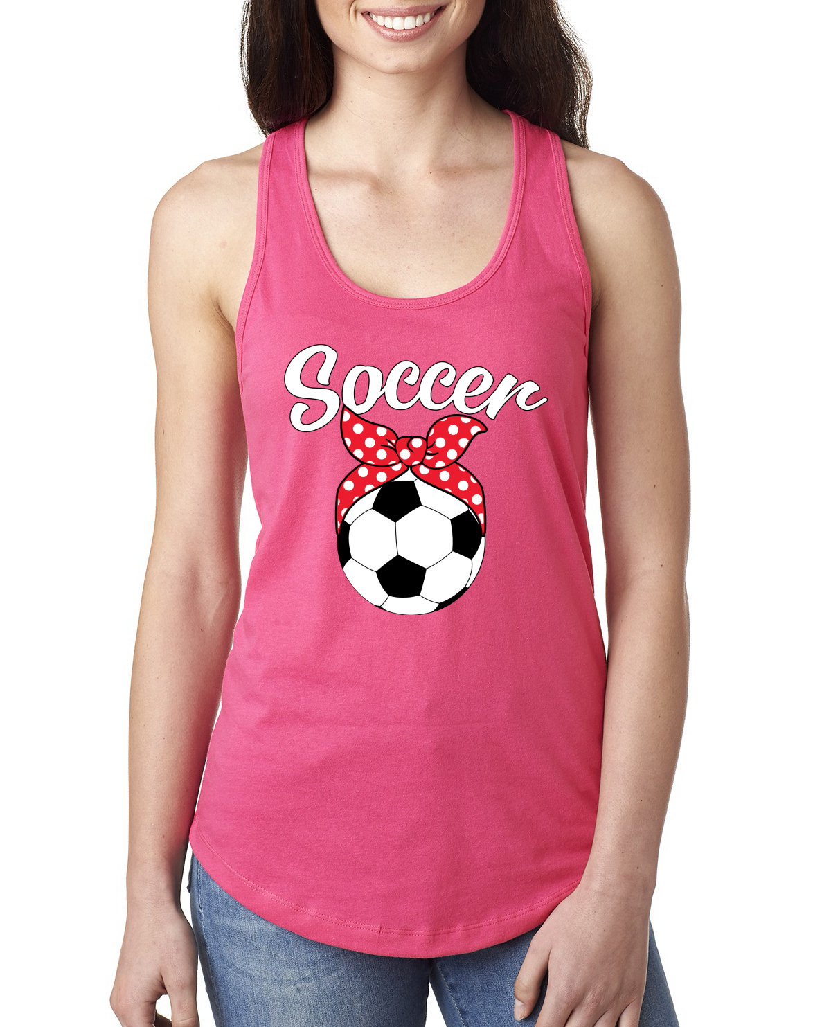 Linda cinta de fútbol mamá pelota de fútbol regalo deportes damas corredor camiseta sin mangas - Imagen 8 de 10