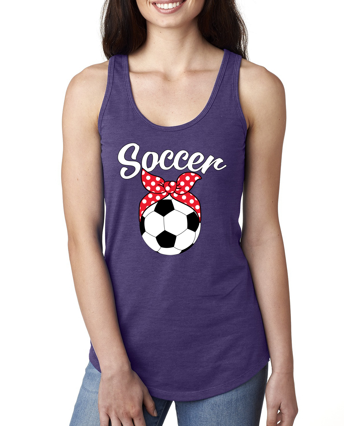 Linda cinta de fútbol mamá pelota de fútbol regalo deportes damas corredor camiseta sin mangas - Imagen 9 de 10