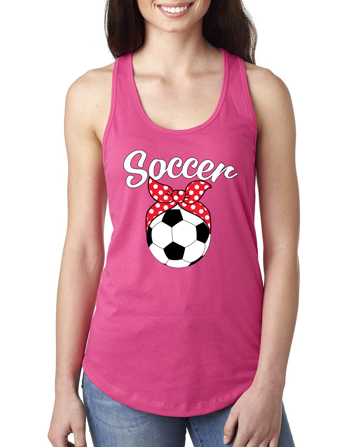 Linda cinta de fútbol mamá pelota de fútbol regalo deportes damas corredor camiseta sin mangas - Imagen 10 de 10