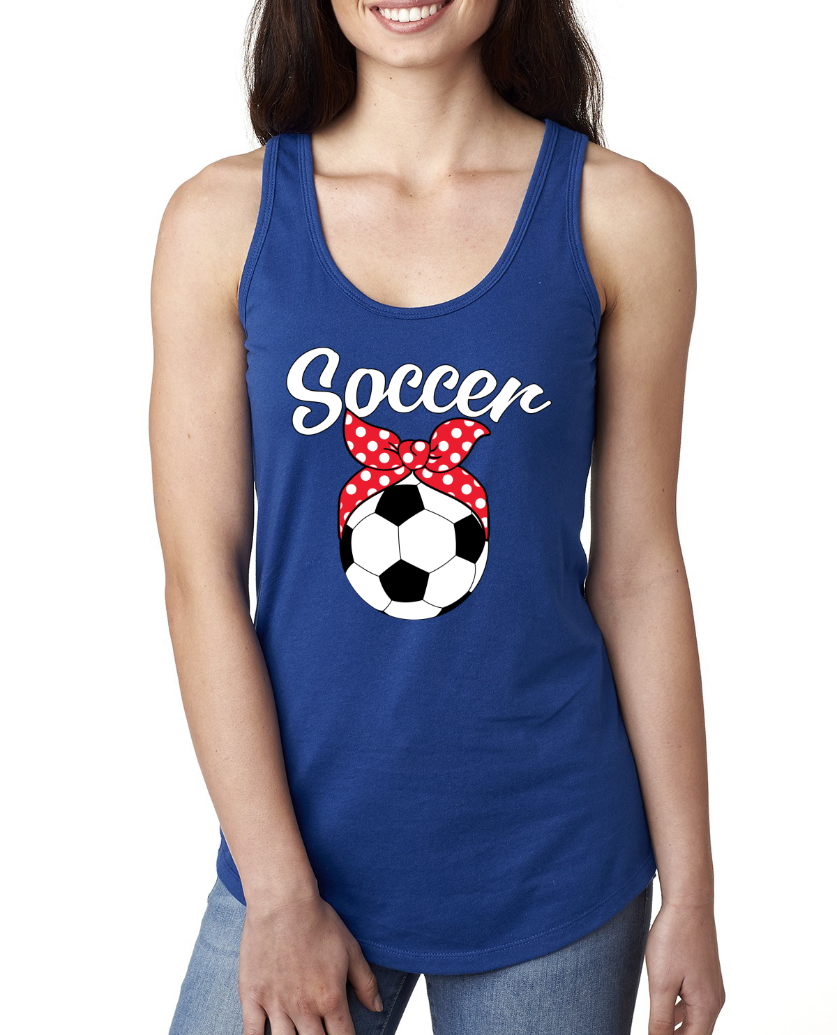 Linda cinta de fútbol mamá pelota de fútbol regalo deportes damas corredor camiseta sin mangas - Imagen 6 de 10