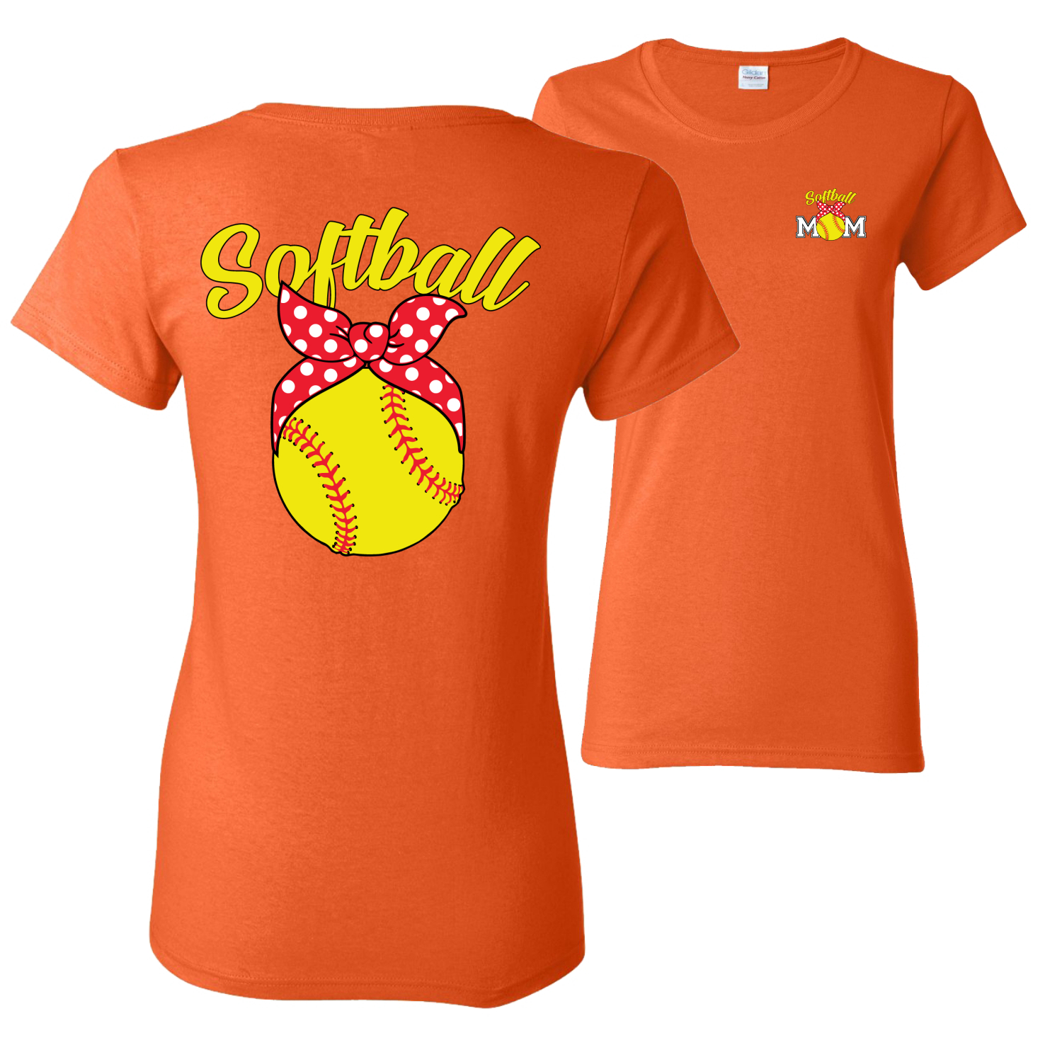 Cute Ribbon Bow Softball Mom Gift Mothers Day Women Graphic Shirt - Picture 14 of 17