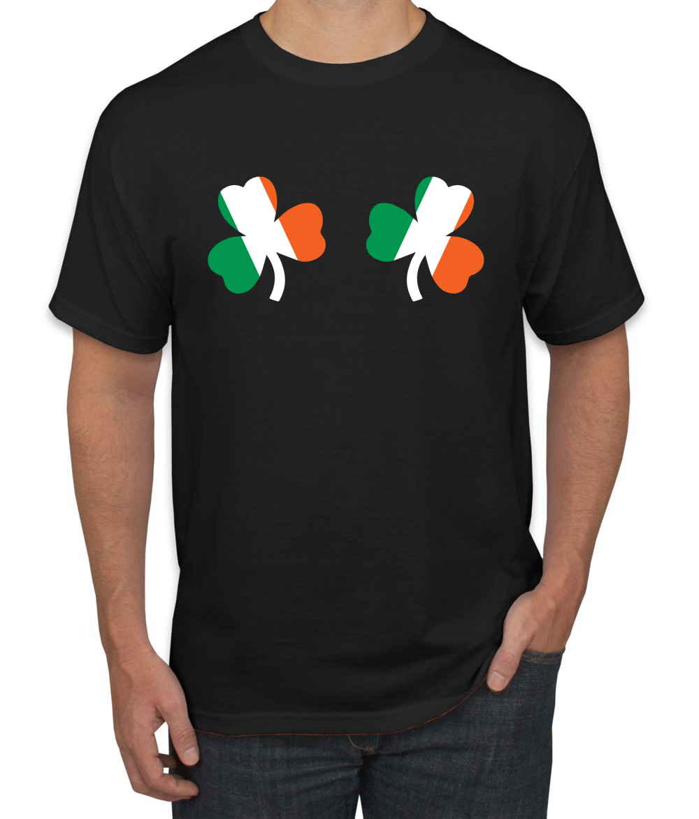 Irish Flag Shamrocks Breasts St. Patricks Day Men T-Shirt - Picture 3 of 26