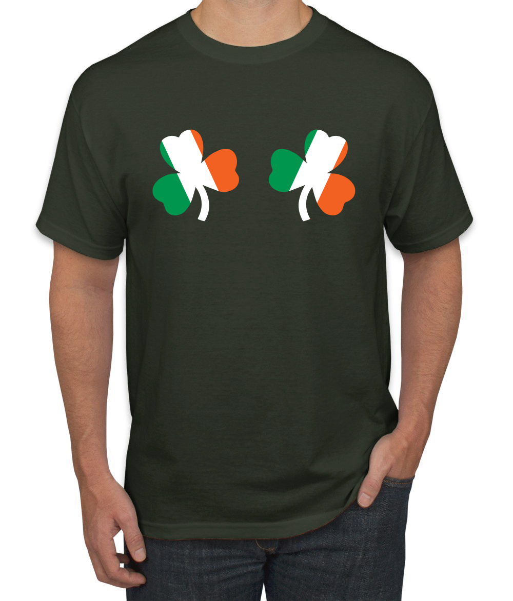 Irish Flag Shamrocks Breasts St. Patricks Day Men T-Shirt - Picture 5 of 26