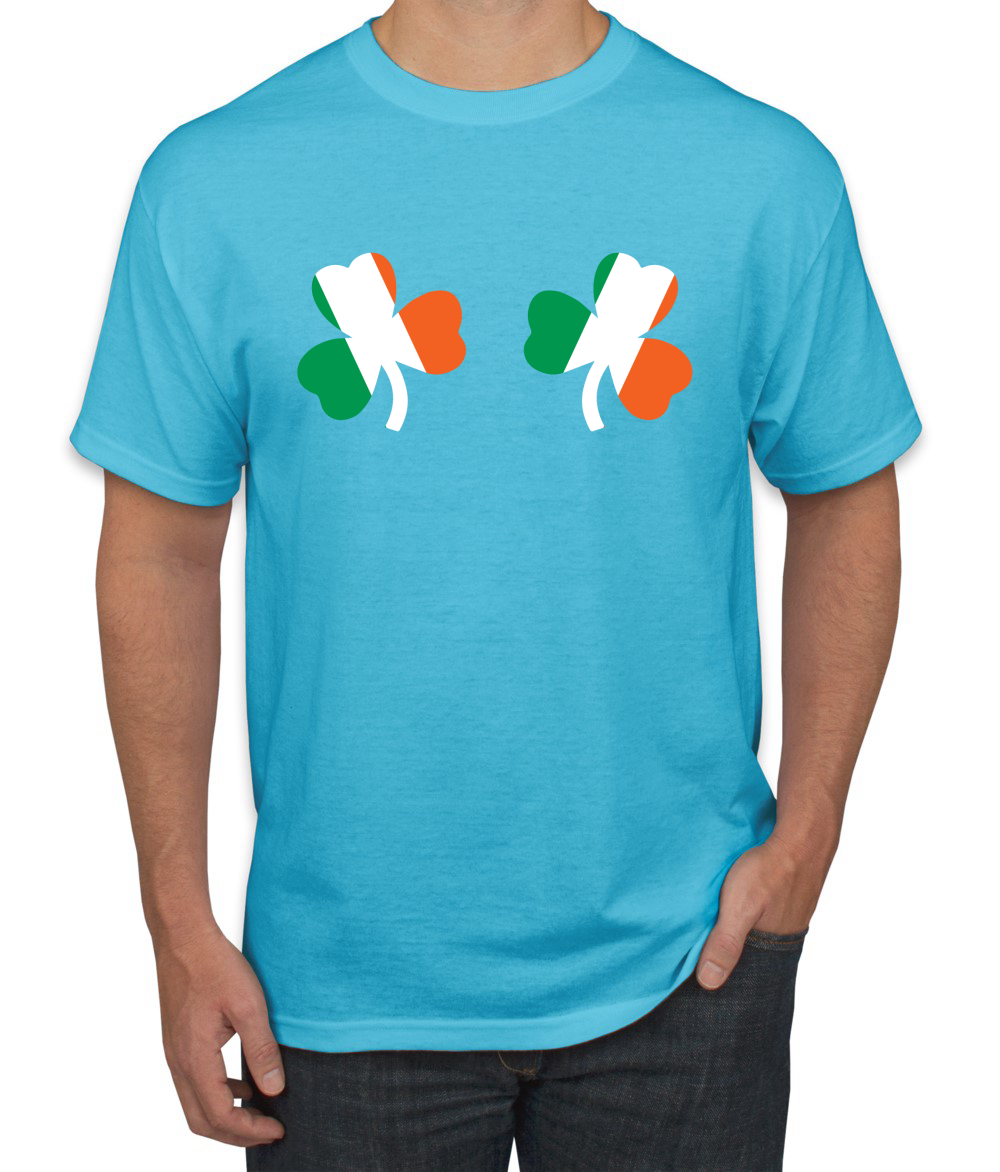 Irish Flag Shamrocks Breasts St. Patricks Day Men T-Shirt - Picture 24 of 26