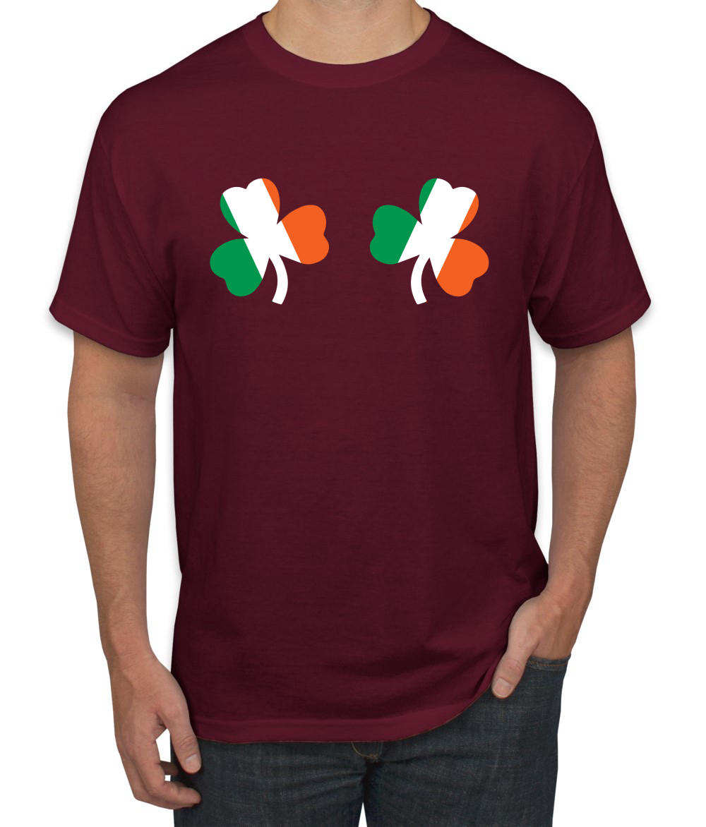 Irish Flag Shamrocks Breasts St. Patricks Day Men T-Shirt - Picture 11 of 26
