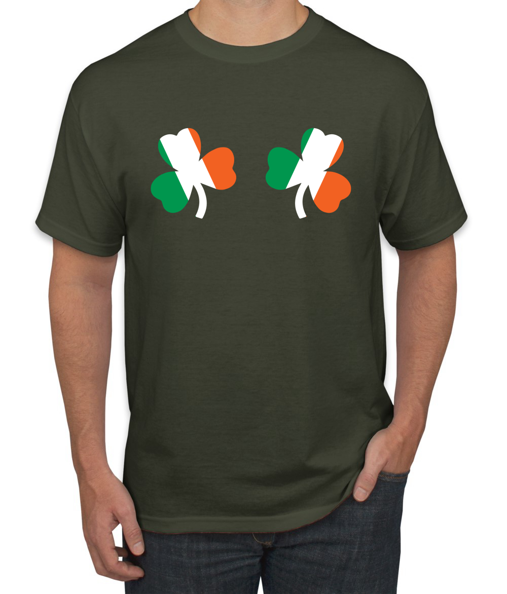 Irish Flag Shamrocks Breasts St. Patricks Day Men T-Shirt - Picture 25 of 26
