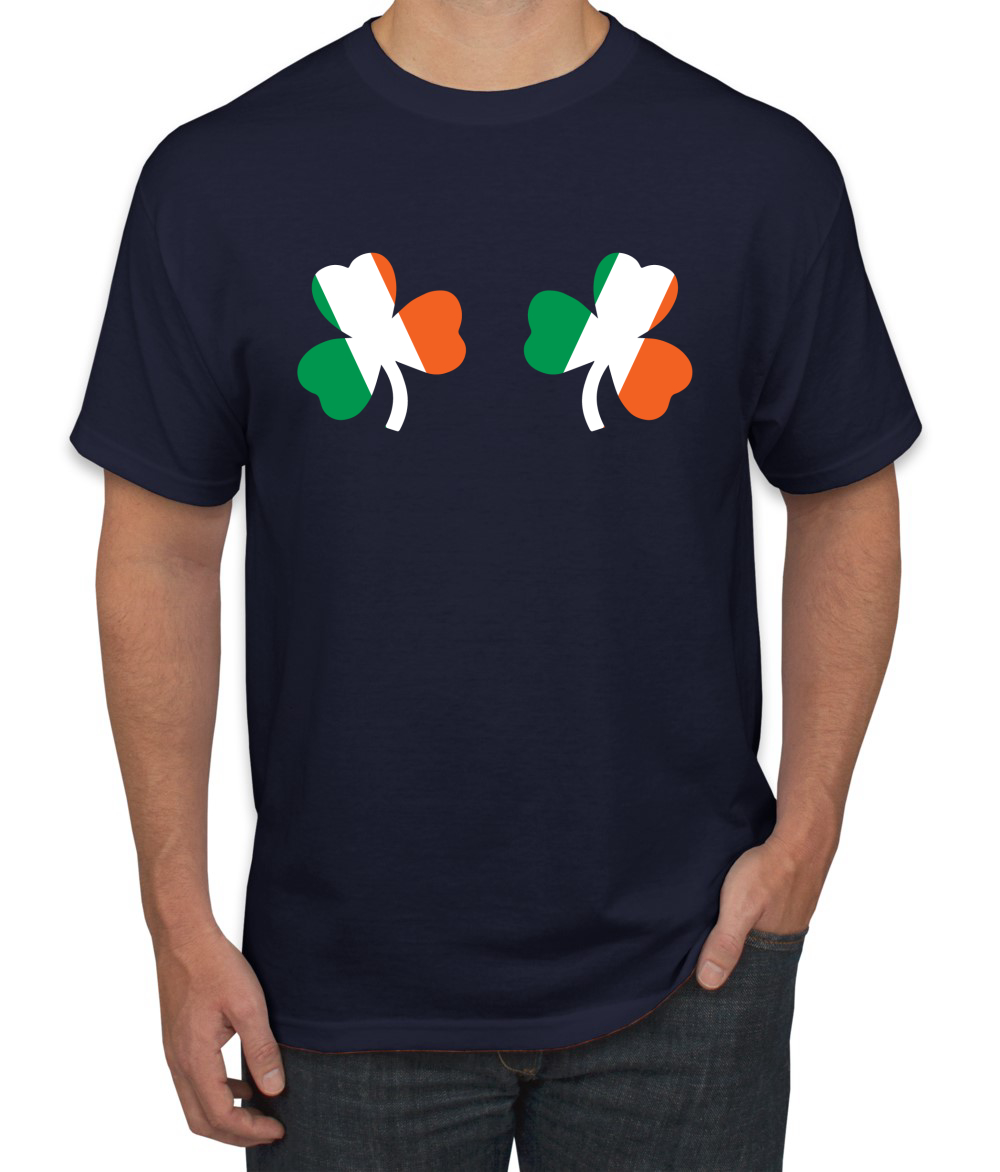 Irish Flag Shamrocks Breasts St. Patricks Day Men T-Shirt - Picture 12 of 26