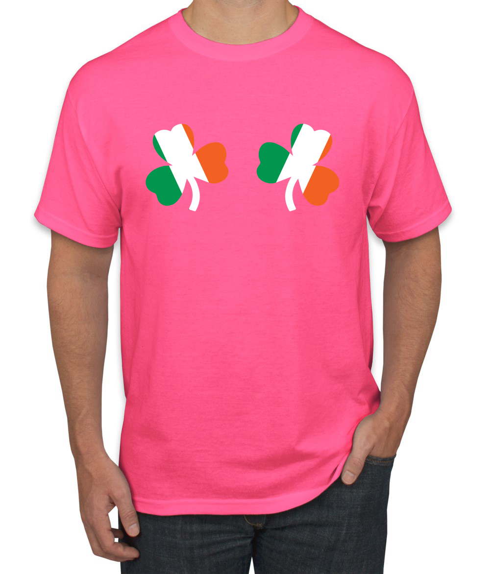 Irish Flag Shamrocks Breasts St. Patricks Day Men T-Shirt - Picture 13 of 26