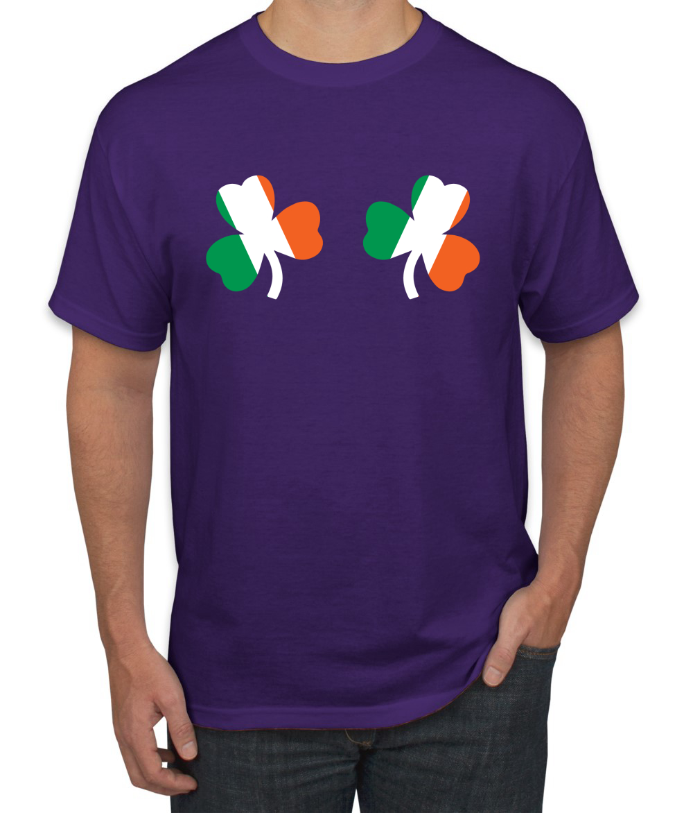 Irish Flag Shamrocks Breasts St. Patricks Day Men T-Shirt - Picture 14 of 26