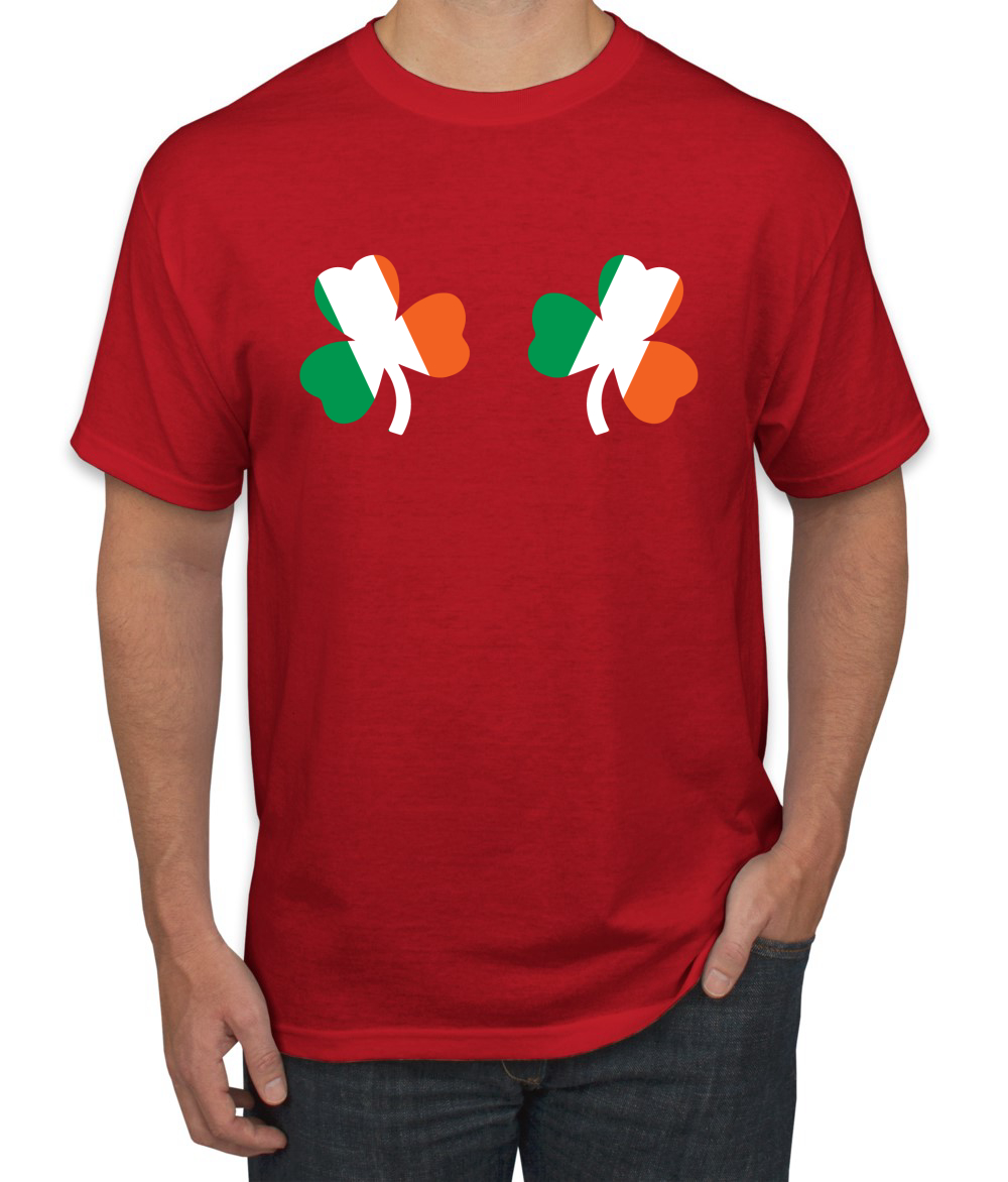 Irish Flag Shamrocks Breasts St. Patricks Day Men T-Shirt - Picture 15 of 26