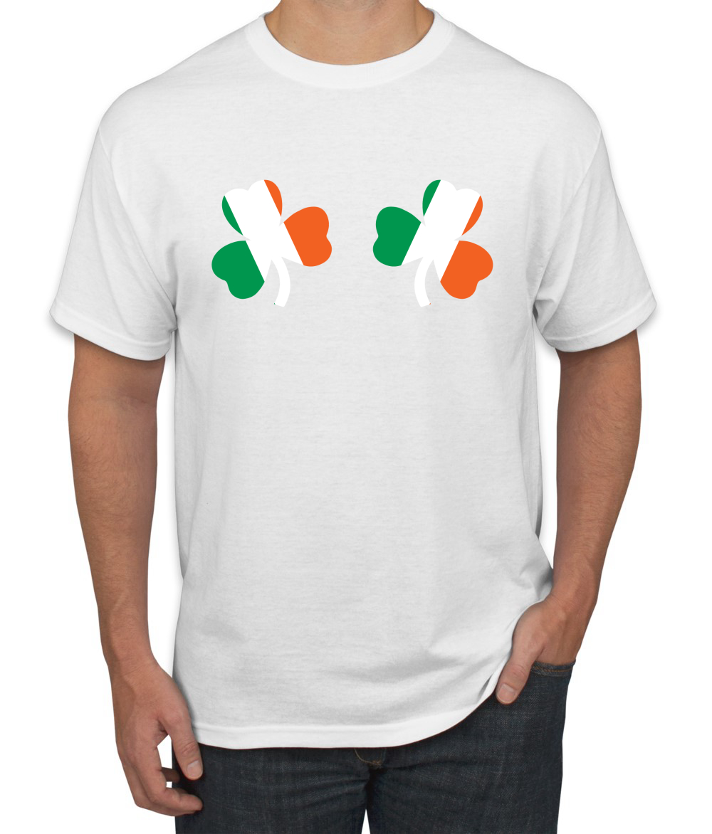 Irish Flag Shamrocks Breasts St. Patricks Day Men T-Shirt - Picture 20 of 26